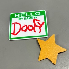 Doofy ID Badge & Star Scary Movie 3D Cosplay Prop Halloween Costume Pin Brooch