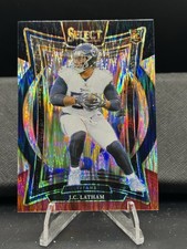 2024 Panini Select - Concourse J.C. Latham #11 Black & Red Shock Prizm (RC)