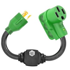 Overload Protector 30 Amp to 50 Amp RV Adapter Cord with Circuit L5-30P/14-50R