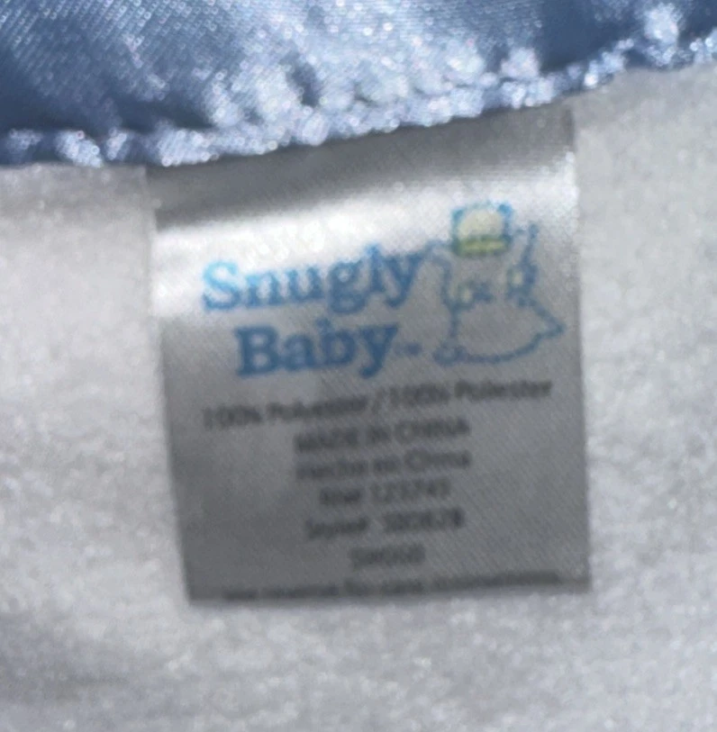 Thank Heaven for Little Boys Blue Minky Dots baby blanket satin trim - Image 4 of 4