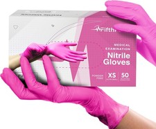 FifthPulse Fuchsia Hot Pink Nitrile Disposable Gloves -