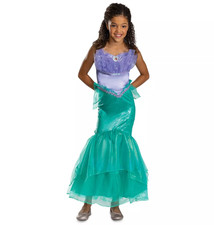 Disney Princess Little Mermaid Kids Ariel Deluxe Costume Dress Medium 7-8