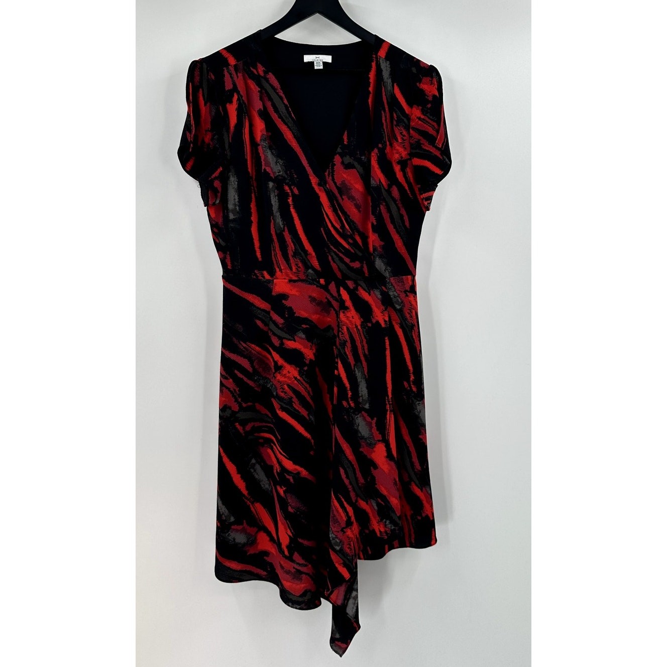 Halston Multicolor Printed V Neck Split Flutter S… - image 1