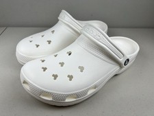 Disney Parks Mickey Mouse Icon White Crocs Adult Clogs Men's 9 Women's 11