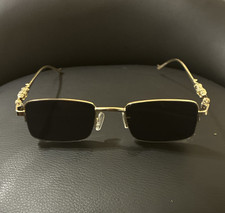 Men s Rectangle Sunglasses Gold Metal Frame B...