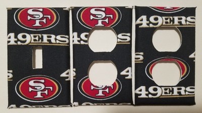 SAN FRANCISCO 49ERS LIGHT SWITCH COVER AND OUTLET PLATES! -FREE SHIPPING