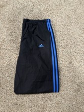 adidas Men s M Black/Blue 3-Stripe Track Pant...