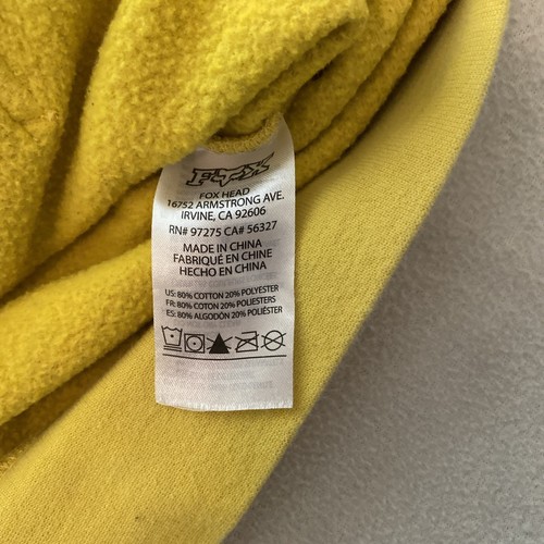 Vintage Fox Racing Hoodie Men’s l Motocross Surf Skate XL Y2K Activewear Yellow - Picture 7 of 9
