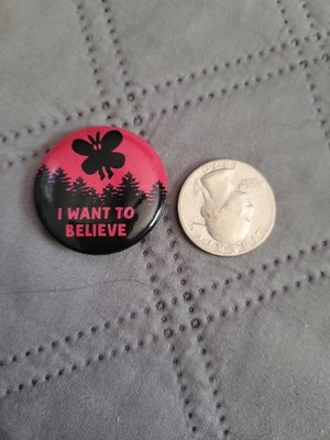 Mothman I Want To Believe Cryptid X-Files Black Red 1.25'' Pinback Button 