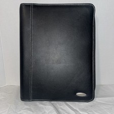 Samsonite Classic Zip Portfolio 3 Ring Binder Faux Leather Black + Calculator