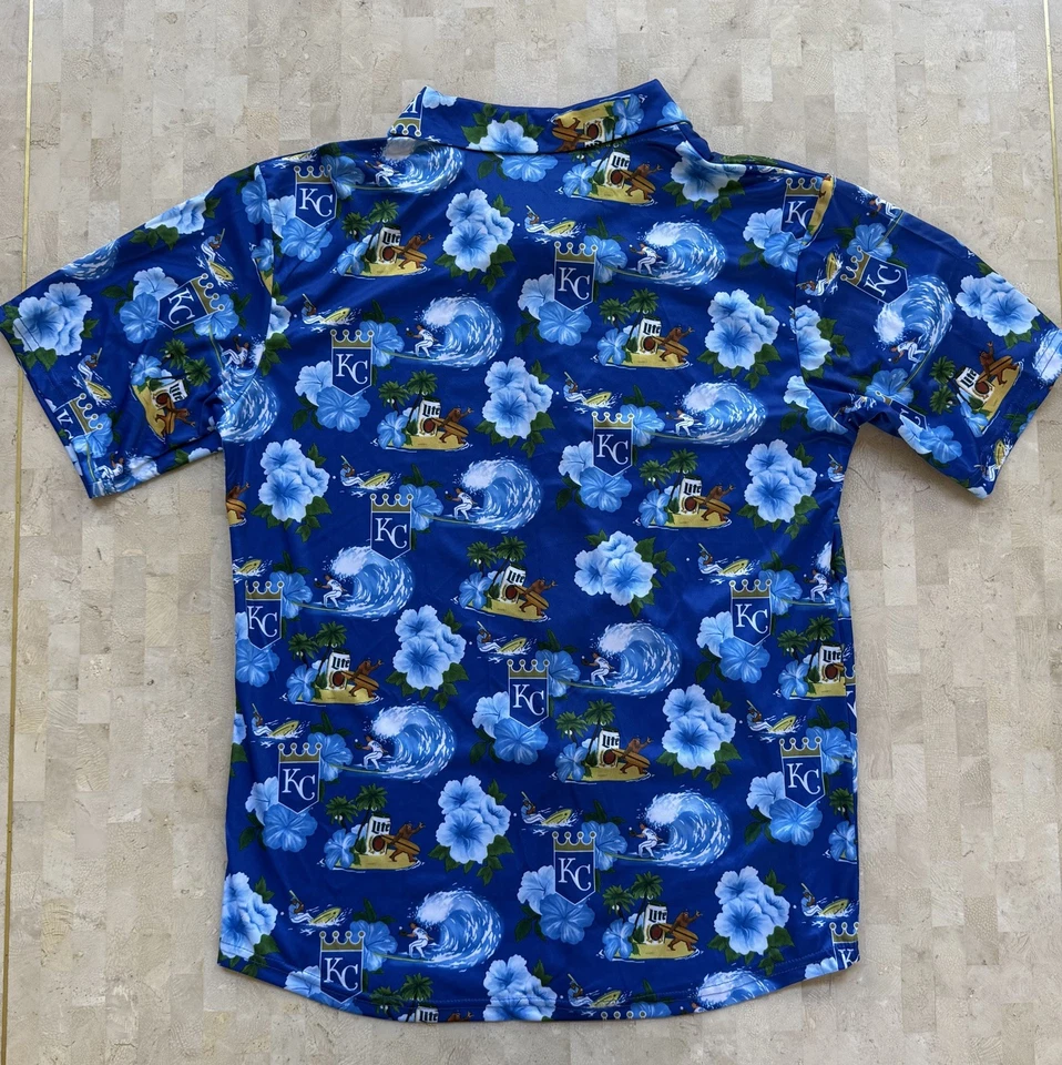 Kansas City Royals Hawaiian Shirt M Baseball MLB 2024 Bo Jackson Bigfoot Miller - Image 2 of 4