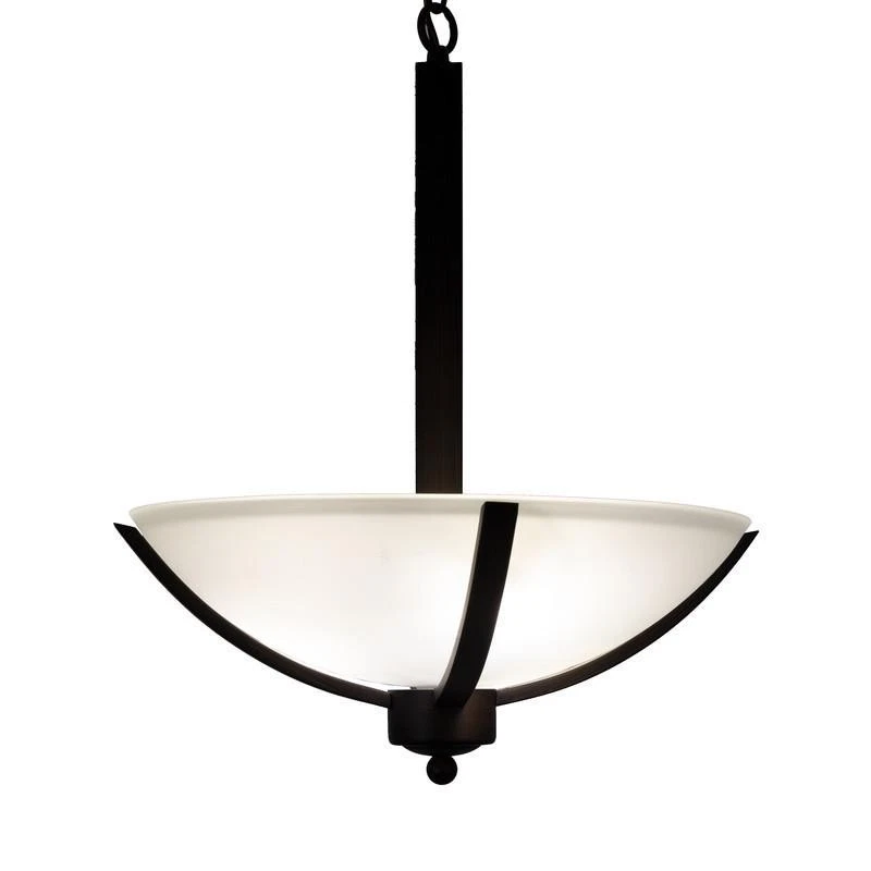 YHD Alta Peak Colgante Cuenco 3 Luces, Vidrio Lavado con Ácido, Marrón Café, Moderno Foto 3 de 4