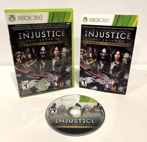 INJUSTICE GODS AMONG US ULTIMATE EDITION MICROSOFT XBOX 360 COMPLETE SET 2013 WB