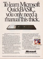 Microsoft QuickBASIC 4.5 Vintage Magazine Print Ad Full Page 1989 Retro PC