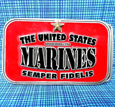 US Marines Semper Fidelis Always Faithful Belt Buckle Enameled Vtg EJC .DBD153