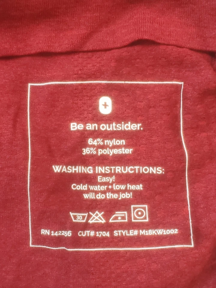 Camisa sin costuras FIGS talla grande roja manga larga rendimiento elástica hombre Top Foto 4 de 4