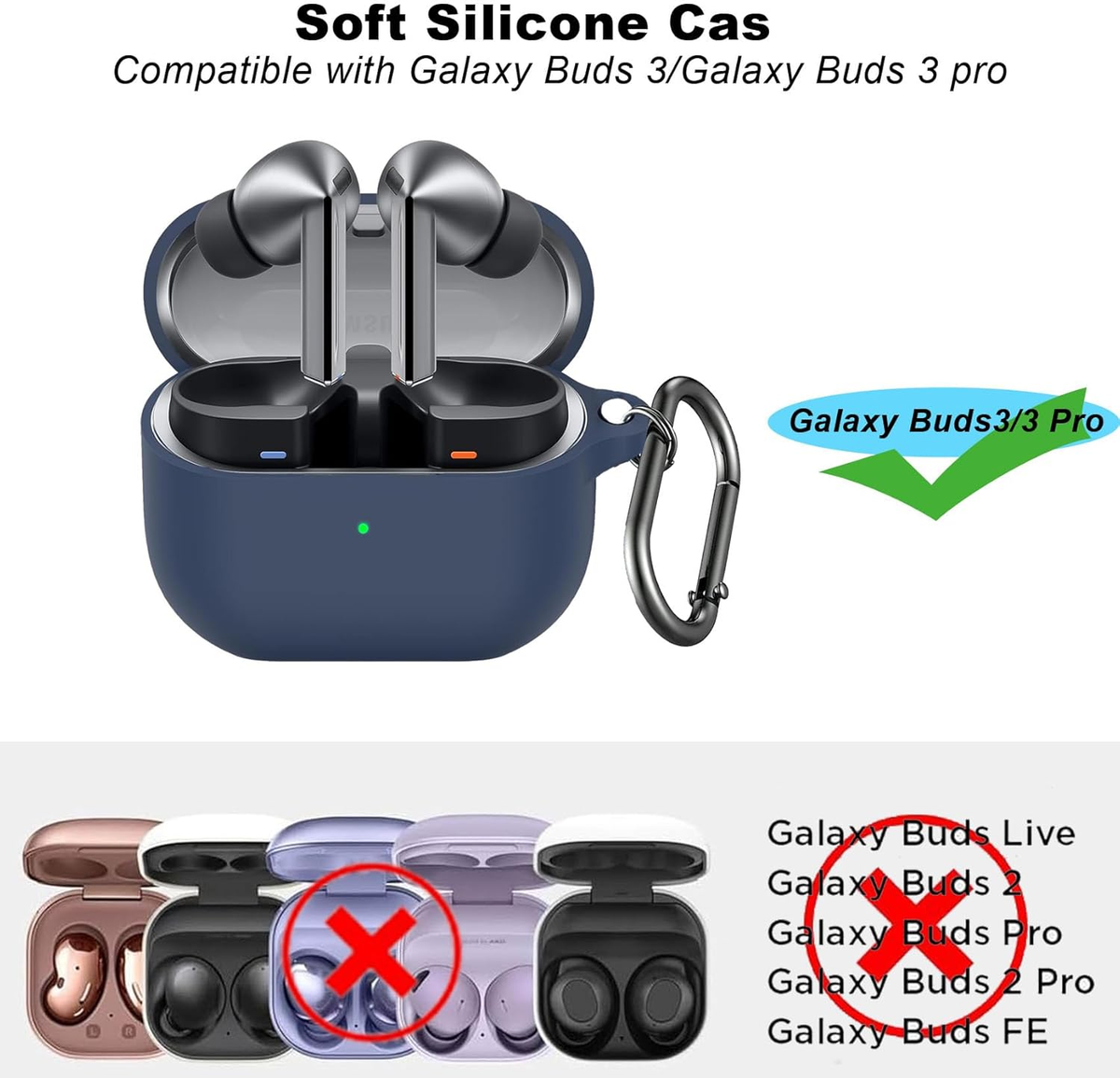 For Samsung Galaxy Buds 3 & Galaxy Buds3 Pro Case Cover with