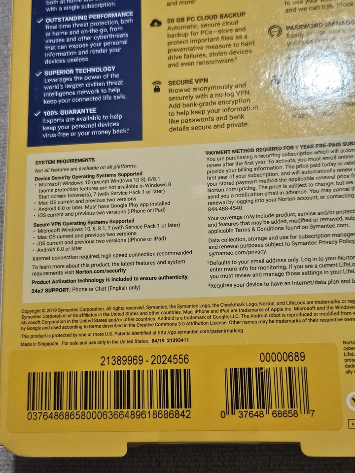 Norton 360 Deluxe para 5 dispositivos/1 año de protección antivirus sellada SELLADA Foto 4 de 4