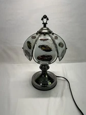 TIFFANY STYLE DALE EARNHARDT TOUCH LAMP BY OK LIGHTING 14” X 6” PEWTER