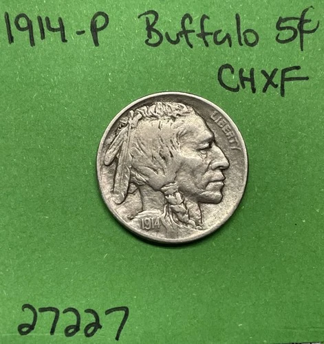 1914-P Buffalo 🦬 Indian Head Nickel 5c CH Xf Choice Extra Fine