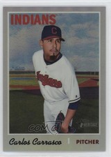 2019 Topps Heritage Chrome Refractor 229/570 Carlos Carrasco #THC-136 g2d