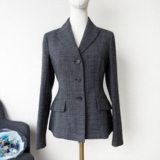 Christian Dior Tweed Bar Jacket Blouson Coat Women Size I 40 Gray 2022 Genuine