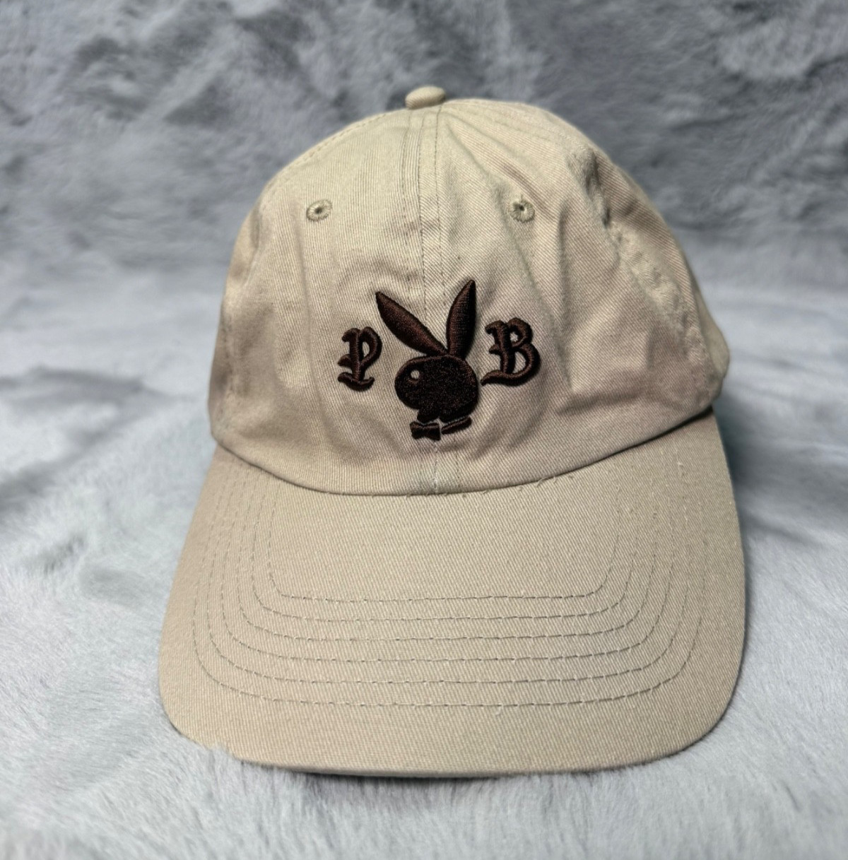 Playboy Hat Cap Beige Snap Back Adjustable Embroi… - image 1