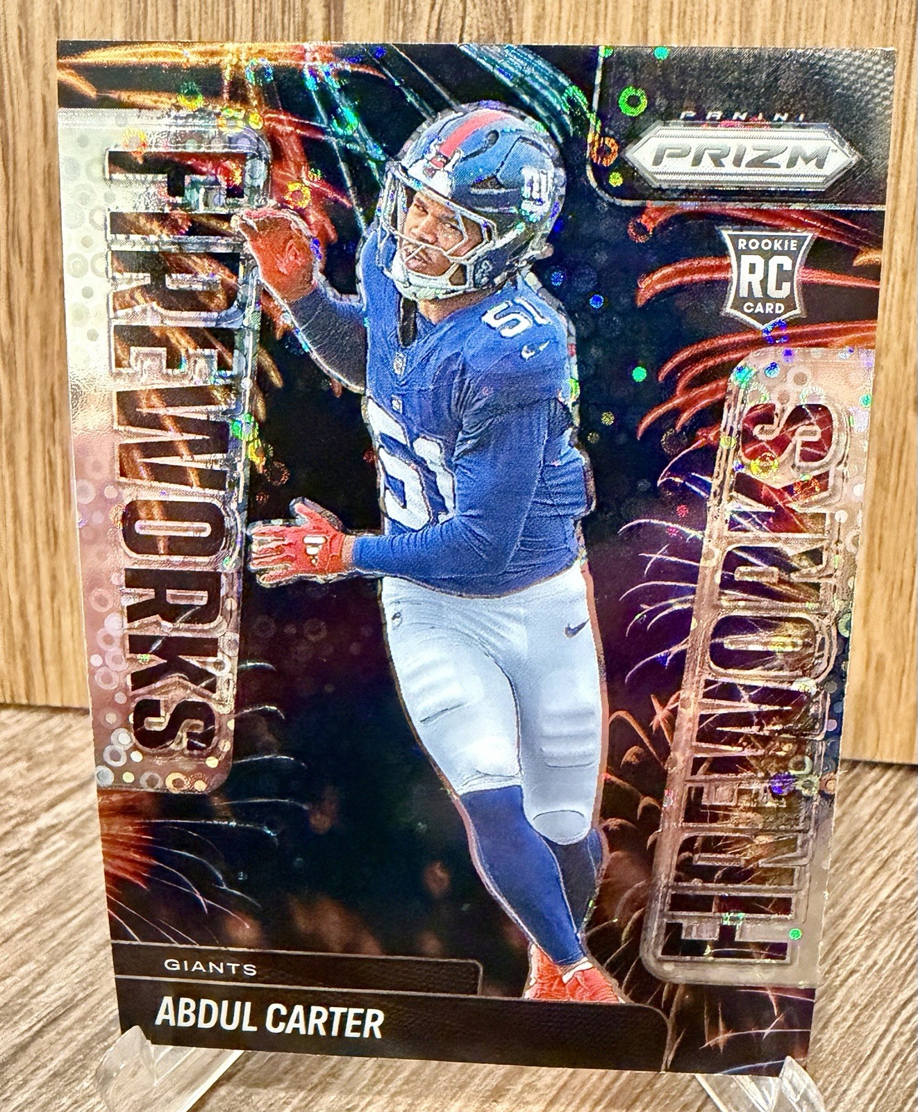 2025 Panini Prizm- Abdul Carter #7 Fireworks No Huddle Disco Prizm (RC)