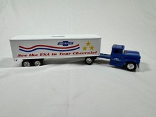 ERTL 1960 Chevrolet Cab Semi-Tractor Trailer Die-Cast Metal Coin Bank 1:64 Scale