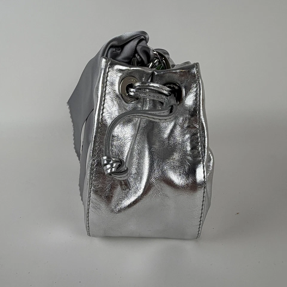 Kate Spade наплечная сумка женщин Серебряный металлический шнурок атласная оплетка ручки новый с Ярлыками - Изображение 2 из 4