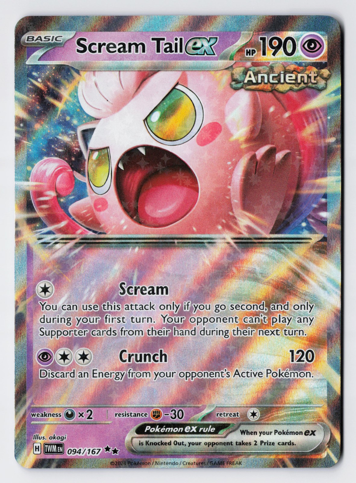 Scream Tail ex 094/167 -Pokemon Twilight Masquerade Double Rare Holo Foil NM