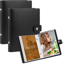 2 Pack Small Photo Albums 4x6 Pictures, Leather Cover Albums, 4x6 Photo Book for