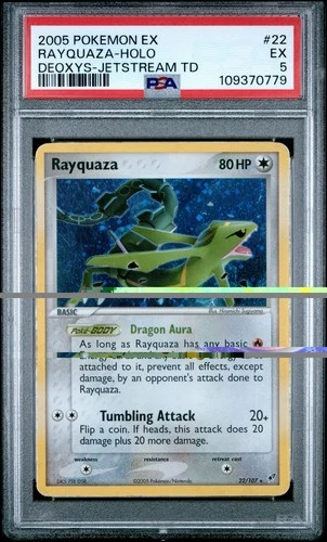2005 Pokemon EX Deoxys Rayquaza Holo Rare #22/107 PSA 5