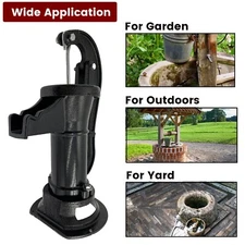 Manual Hand Water Pitcher Pump 25Ft Lift Cast Iron Hand Well Pump Suction Black