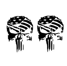 Punisher Distressed American Flag Decall Skull America Car Laptop Truck Sticker