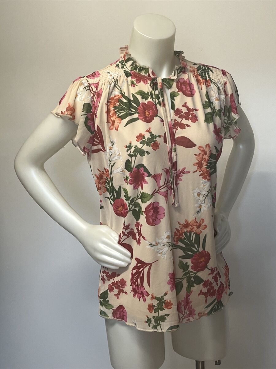 Joie De Vivre Women's Blouse Shirt Top Medium Multicolor