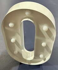 Rustic Metal Letter O w 8 Lights 12" x 8" White 2" Deep Recessed  Place or Hang