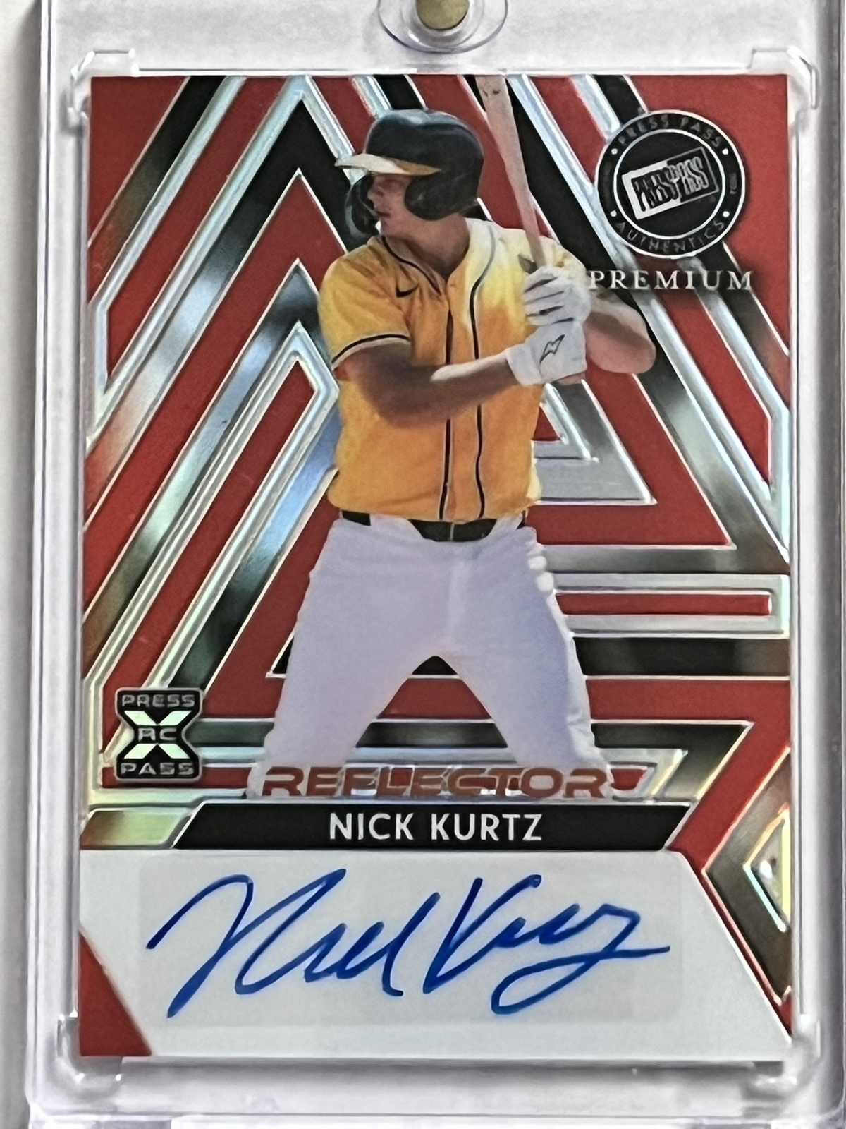 2024 Leaf Press Pass NICK KURTZ Red (XRC) AUTO /10