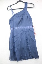 Adrianna Papell One Shoulder Chiffon Party Dress-10-New w/Tags