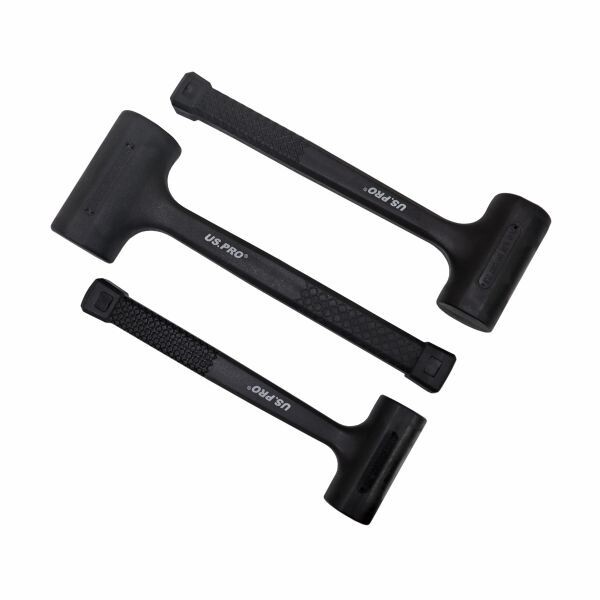 US PRO 3pc Rubber Dead Blow Hammers Rubber Mallet Hammer 1lb 2lb 3lb Set 1664