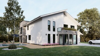 Modern House Plan With 3D Images DWG CAD file And PDF For Blueprint Plans