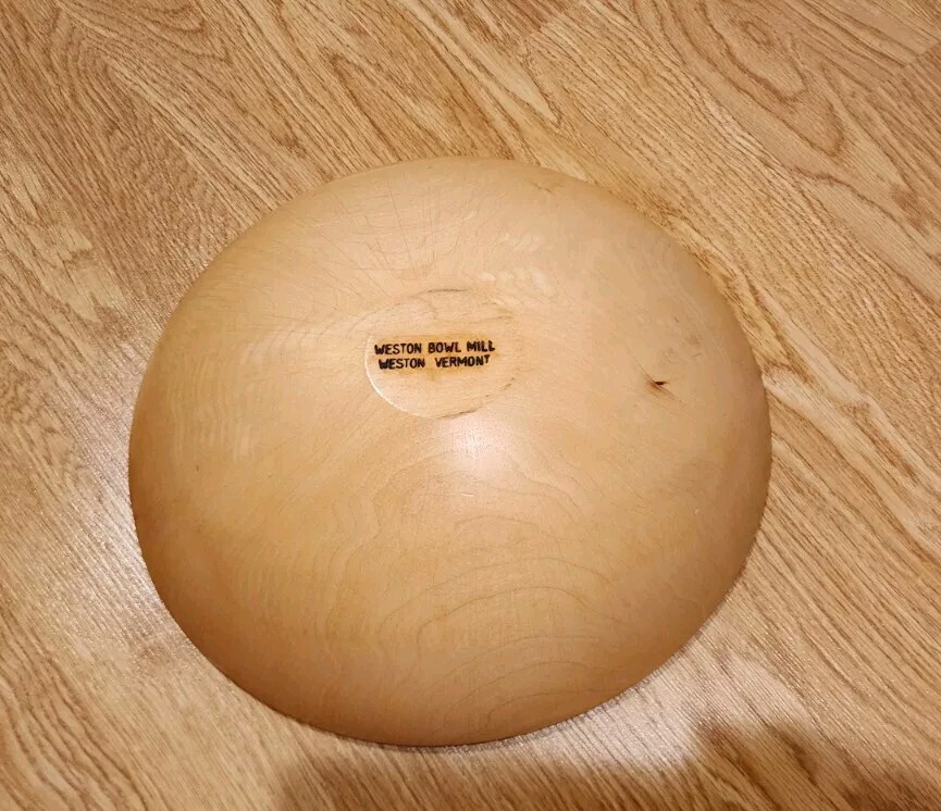 Vintage Weston Bowl Mill Weston, Vermont 12 Inch Bowl eBay