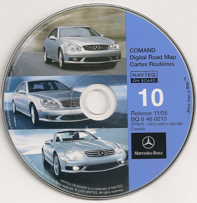 2001 2002 2003 S600 S500 S430 S55 CL600 CL500 CL55 Navigation Map #10 Canada Map