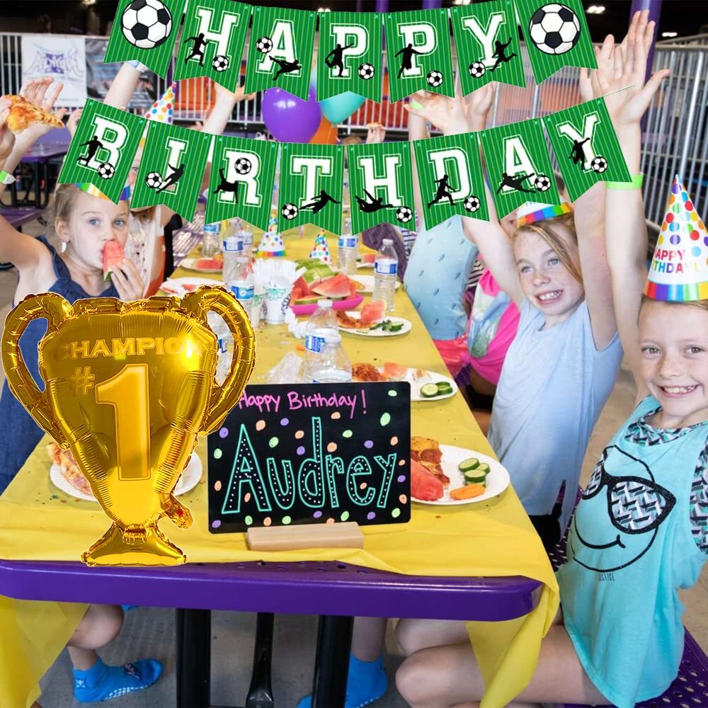 Fußball-Luftballon-Set Für 9. Geburtstag – Grün, Mit Banner & Deko | Helium-tauglich, Kinderfreundlich