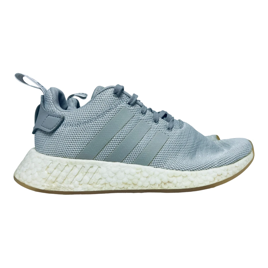 Adidas Originals NMD R2 BOOST Running Shoes Gray White Women s Size 9.5 AQ0196