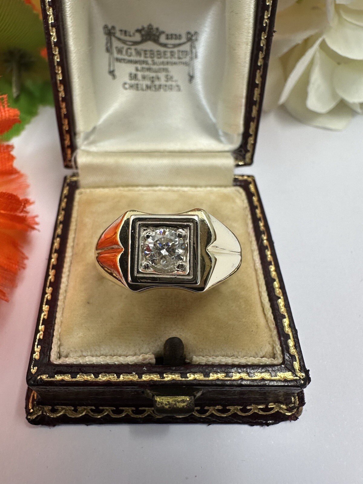 Gents Diamond 0.65ct 14k Gold Ring