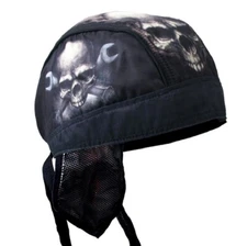 Skull Crossbone Wrenches Durag Head Wrap Bandanna Sweatband Lined Free Shipping