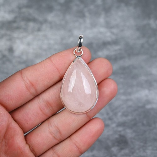 Pendentif Fait Main En Argent 925 Avec Quartz Solaire Arc-en-ciel - Neuf Sans Emballage
