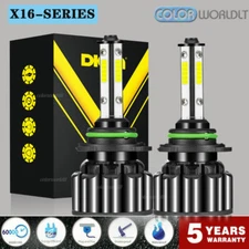 2PCS 4-Sides 9006 HB4 LED Headlight Bulb Kits Low Beam 6000K 120W 32000LM Light