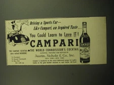 1957 Campari Aperitif Ad - Driving a Sports Car - An Acquired Taste